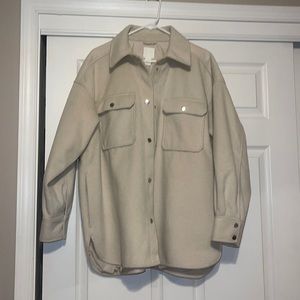 H&M tan shacket